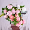 Party Frühling Hochzeit Dekoration Ehe gefälschte Blume Home Decor 3 Kopf Rose Blume künstliche Seidenblumen für DIY Blumenstrauß DH0915-1