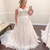 A Linha De Vestidos De Casamento Vestido De Noiva Fora Do Ombro Rendas Apliques De Noiva Vestidos Plus Size Elegante Robe De Mariee