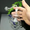 Rökning rör mini vattenpipa glas bongs färgglad metallform klassisk tekanna glas vatten rökflaska