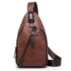 Men PU Leather High Quality Travel Cross Body Messenger Shoulder Fahion Casual Sling Pack Chest Bag