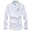 Ny l￥ng￤rmad m￤n skjortor social stativ krage m-7xl plus size mens kl￤nning skjortor soli skjortor m￤n avslappnade kl￤der m￤n