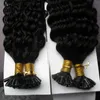 16 "18" 20 "22" 24 "kinky Кудрявые Кератин Капсулы Человеческий Фьюжн Hair Hair u Tip Машина сделана Remy Pre Связанные волосы наращивание волос 1G / S 200G