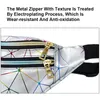 Holographic Women Waist Packs Pink Silver Fanny Pack Female Belt Bag Black Geometric Laser Chest Phone Pouch Fashion makeup Bags