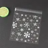 Gift Wrap 200 Pieces Christmas Cookie Bags Cellophane Treat Snowflake Clear Candy Bag1