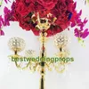 New style five heads Candelabrum Centerpieces TALL Gold Wedding Globe Crystal Candelabra 5 arms Candelabra Candle Holder best0636