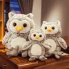 35cm 45cm 55cm Yaratıcı Kawaii Baykuş Peluş Oyuncak Doldurulmuş Hayvan Bebek Çocuklar İçin Bebek Güzel Yumuşak Yastık Yastık Hediyesi La216