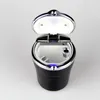 Bilresor LED Blue Light Cigarette AshTray Portable Holder Cup Silver GoldblackWhite för bilfordon detaljhandeln8376059