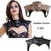 Women Warrior Armor Steampunk Costume Accessories Retro Gothic Style Studded Belted Faux Leather Bucked Shoulder Armor Female Clubwear S-XXL