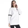 Moda- Nuovo incantesimo cucitura a colori harajuku con cappuccio con cappuccio pilota in pile sciolte percorsi femminile per le tute per il collo rotondo casual felpa 2xl 2xl