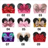 Amazon European and American Baby Velvet hairband Solid Color Sequins Big Bow Mouse Ear Wide Headband Girl Hair Accessories