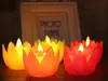 LED 전자 캔들 라이트 로터스 연꽃 시뮬레이션 스윙 캔들 장식 불교 용품을위한 새로운 환경 보호