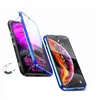Double Glass Magnetic Adsorption Metal Clear Phone Case for iPhone Xs Max XR X 7 8 Plus Full Cover Aluminum Alloy Frame with Tempered Glass