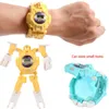 EMT QT5 Children Cartoon Transformable Robot Watch Timer Kid Toy Electronic Wrist Watch Various Colors Christmas Birthday Gif8884043