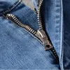 Mode- Designer Jeans Distressed Rits Hole Jeans Hoge Kwaliteit Casual Jeans Mannen Skinny Biker Broek Blauw Maat 28-40