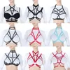 Black Body Harness Full Bondage Set Sexy Elastic Plus Size Underwear Cage Bra Harajuku Gothic Dance Festival Rave Wear for Women