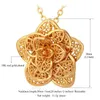 Hollow Flower Statement Necklaces Floral Pendant Choker Necklace Platinum 18K Real Gold Plated Women Collar Link Chain Chunky Jewelry