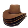 Retro Jazz Hattar Bred brättad Trendig Basin Hat Vintage Western Cowboy Hat utomhusvisir ridhatt för män WCW293