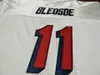 RARE blue Custom Men #11 Drew Bledsoe Team Issued 1990 White College Jersey size s-XXXL or custom any name or number jersey