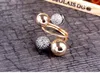 Femmes Small Gold Bean Brass Band Anneaux Fashion Designer Index Ring à deux couleurs Bijoux Cadeaux 12pcSlot4568396