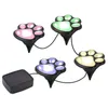 DHL Solar Vattentät Paw Print Light Pet Trail Light Outdoor Lawn Light Landscape Lampa Varm Vit / Vit / Multi