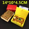 4pcs lüks pamuk dolu Çin ipek brokar kutuları dikdörtgen el sanatları eşarp kravat kutusu mücevher süslemesi kravat depolama kılıfları iş ambalaj kutusu 14x10x4.5 cm