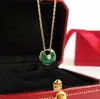 Amulette de smycken halsband 925 silver mini grön chalcedony amulet halsband kvinna högkvalitativa smycken