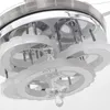 42 Inch LED Ceiling Fans Retractable Blades Modern Crystal Chandelier Fan with 3 Changing Colors for Bedroom, living Room, Hotel