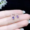 CoLife Jewelry Boucles d'oreilles en tanzanite 100% naturelle pour un usage quotidien 3mm * 5mm boucles d'oreilles en argent tanzanite bleu clair 925 bijoux en tanzanite en argent