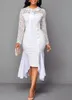 Royal sirène blanc mère de la mariée robes satille tulle plus taille applique bijou de cou de mariage robe invitée robe longue manche hi lo