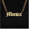Personalized Custom Old English Name Necklaces For Women Men Curb Chians Hip Hop Jewelry Stainless Steel Letter Long Necklaces312S