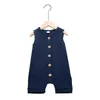 2019 Baby Sommer Kleidung Neugeborenes Baby Junge Mädchen Baumwolle Leinen Strampler Ärmel Einreiher Unisex Overall Overall 0-24 M