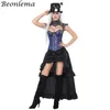 Beonlema Women Cosplay Corset Jacket Blue Buckle Corset Kawaii Pink Bustiers Sexy Bra Black Long Elastic Skirt Overbust Tops