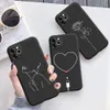 Zwarte sexy lijnen Art Rose Heart Soft Silicone Phone Case Coque voor iPhone 11 Pro Max 6 5Se 7 8Plus X XS XR Cover Soft TPU Shell