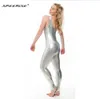 Speerise Costume entier débardeur femme legging étrier Lycra Nylon Spandex Long body danse brillant métallique Camisole Unita2643