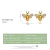 100 925 sterling zilver schattig ontwerp goud Bumble Bee-vormige Stud Earring China errings sieraden hele4258897