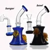 Copo de vidro Bong Hookahs Mini Dab Rigs inebriante Vidro Fumaça de óleo Cachimbos de água Acessórios exclusivos para fumar com tigela de 14 mm 7,1 polegadas