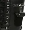 2019 männer Stiefel Pu Leder Mann Flache Schuhe Mittlere Waden Herbst Winter Männlich Lace Up Martin Kampf Stiefel Schuhe