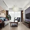 Modern Pendant Lamps Chandeliers Ceiling Frosted White LED Circle Pendant-Light Decorative Hand Blown Glass Chandelier Light Fixtures