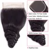 Malaysian loose wave human hair bundles with closure Remy hair bundels with Swiss lace clousres weaving for women natural black lo3638418