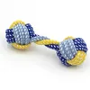 Cat dog toy 19*6cm pet candy color cotton rope dumbbell toy dog bite rope wear clean tooth ropes cotton rope ball pet supplies