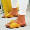 Kapcie 2021 Lato Womans Slip On Sliders Bow Flatform Sandały Mule Comfy Shoes Plus Rozmiary Kryty Odkryty Klapki Buty Plażowe1