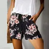 Mulheres Floral Womens Shorts Imprimir Elastic cintura solta Shorts Verão senhoras Comfy Cordão Pockets Casual impressão Shorts