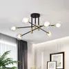 Modern Nordic E27 Lights Black LED Chandelier Lighting Edison 4/6/8Lights Chandeliers Indoor Light Fixture Not Included Bulbs