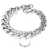 pour hommes cadeaux bijoux meilleur vendeur en acier inoxydable argent fait à la main gourmette chaîne bracelet rond étiquette bracelet à breloques 8.66''