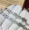 Bracciale gioielli alla moda Bracciale di alta qualità con tre file di diamanti color argento da 18 cm per uomo e donna