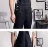 Groothandel-nieuwe heren zwarte denim overalls heren denim broek bretels jeans zwarte mannelijke denim jumpsuit salopette