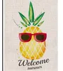 9styles ananas watermeloen ijsafdrukken tuinvlaggen 47*32pcs linnen zomers feest home decor buiten hangende banners vlaggen