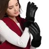 Fashion-Women High Quality Leather Gloves Women Wool Gloves Free Shipping Quality Assurance - lengthened