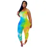Fashion Women Jumpsuit Romper Gradient Print Bodycon Clubwear Long Trousers Party Sleeveless Rompers Lady Casual Jumpsuits