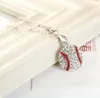 Modedesigner Baseball Anhänger Halsketten Strass Edelstahl Kette Halsketten Einfache Sport Style Schmuck Geschenke für Männer Frauen
